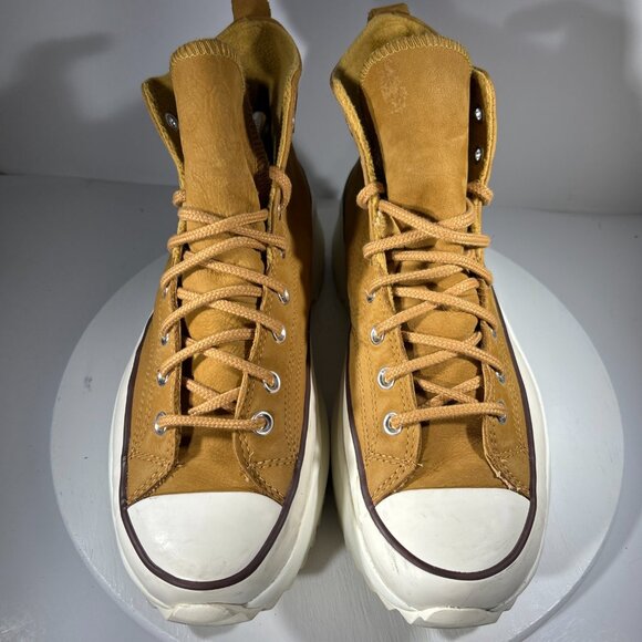 Converse Run Star Mens Size 11.5 Hike Platform Shoes Brown Leather Sneakers High - Picture 2 of 12